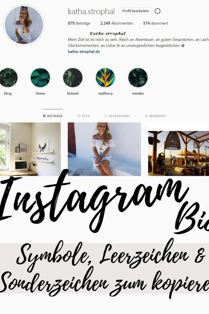 Symbole, Leerzeichen & Sonderzeichen zum Kopieren – Instagram Tipps Biografie